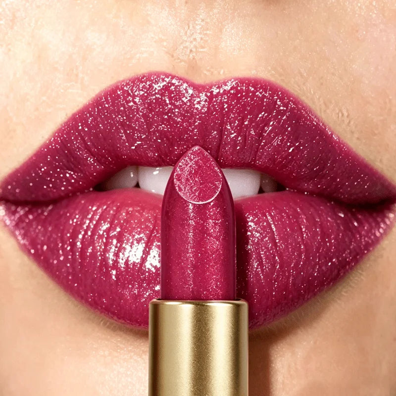 JUJU DREAM Shiny Glitter Lipstick Waterproof Long Lasting Shimmer Lip Makeup for Women