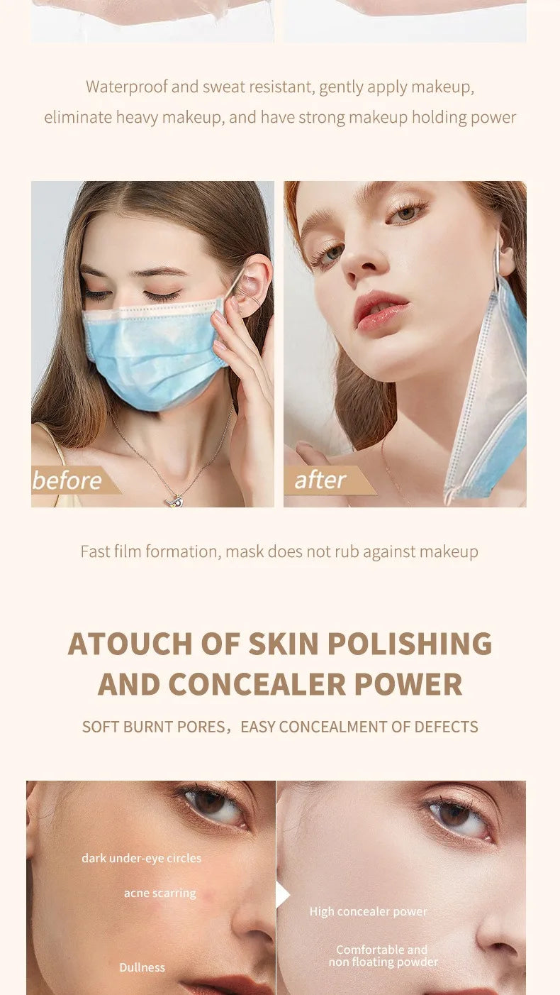 Color Changing Foundation Makeup Concealer Long Lasting Moisturizing Nourishing Oil-Control Skin Face Base Cosmetics
