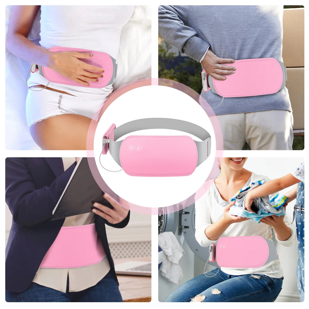 USB Menstrual Electric Heating Pad for Abdominal Vibration Massager Women Period Care Belly Heater Winter Warming Palace Belt
