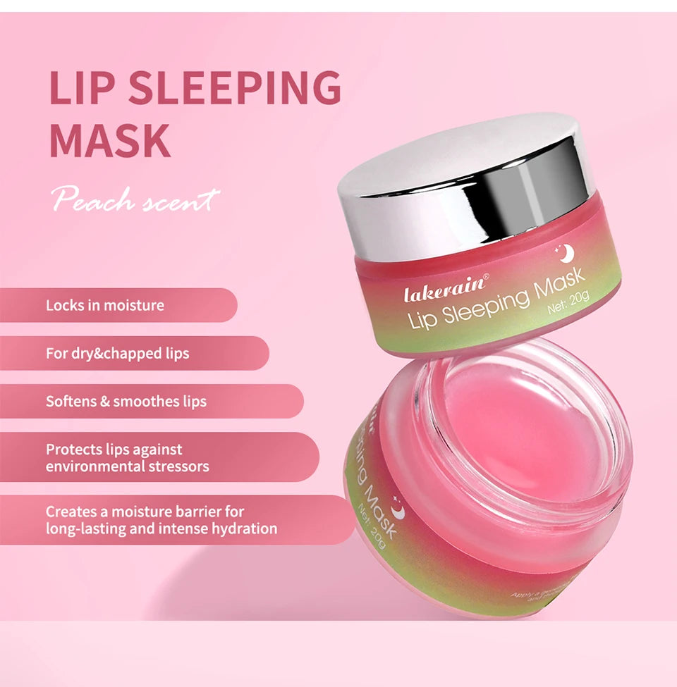 Jelly Peach Lip Sleeping Collagen Mask Hydrated Pink Lip Repair Nourish Protect Volumizes Dry And Chapped Lips Care Products