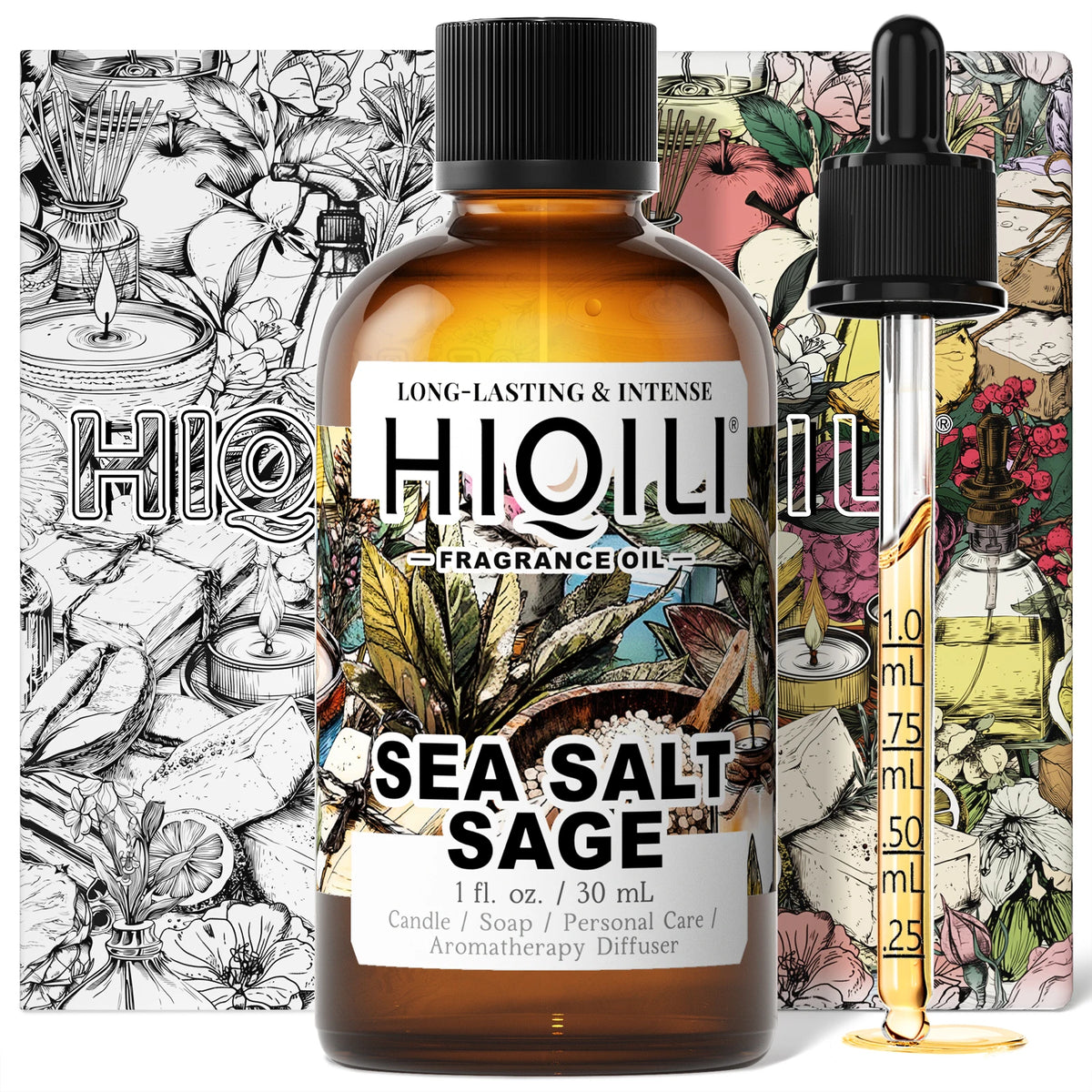 HIQILI New 30ml Perfume Oil Series, Vanilla/Lavender/Rose/Sandalwood 100% Natural Extract Perfume Oil, For Home Use, Humidifier