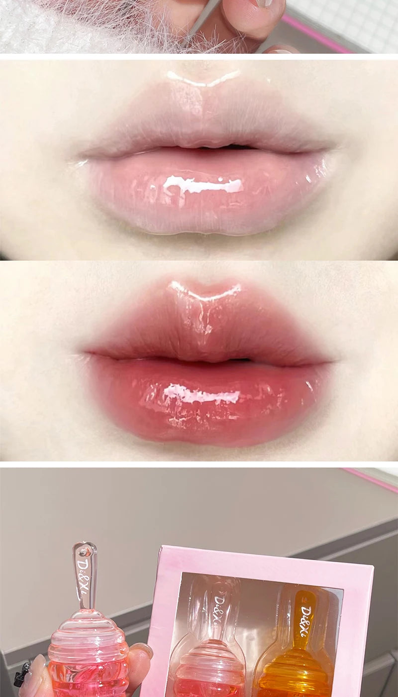 Kleines Honeypot Lippenöl, feuchtigkeitsspendendes und verblassendes Lippenmuster, Wasser-Lippenbalsam Dudu Lips
