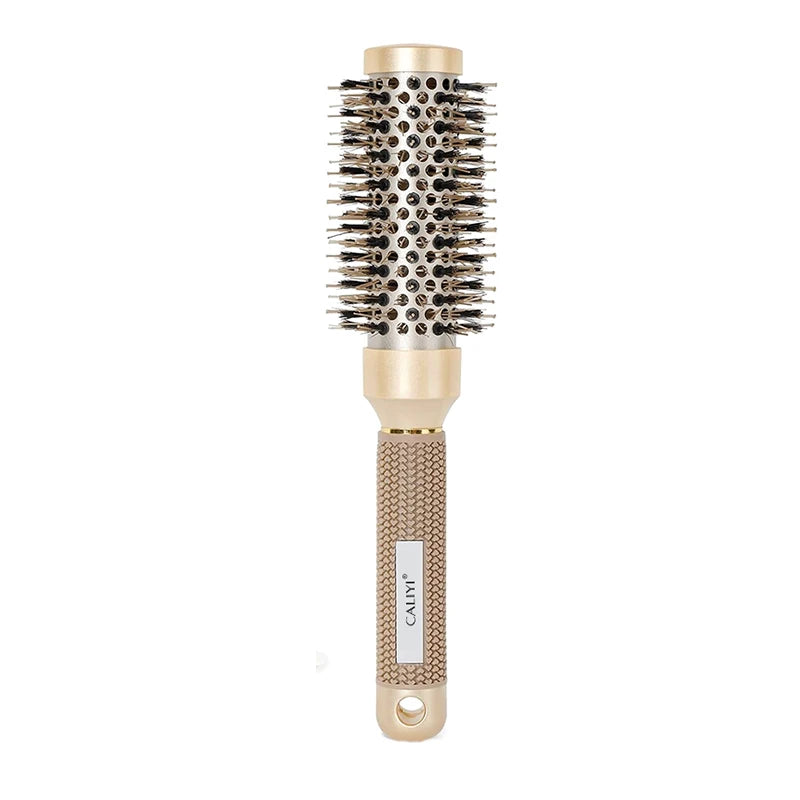 4 Sizes Curling Hair Comb Heat Conductive Aluminum Barrel Volumizing Curling Styling Brush with Air Vent Boar Bristle Hair Brush