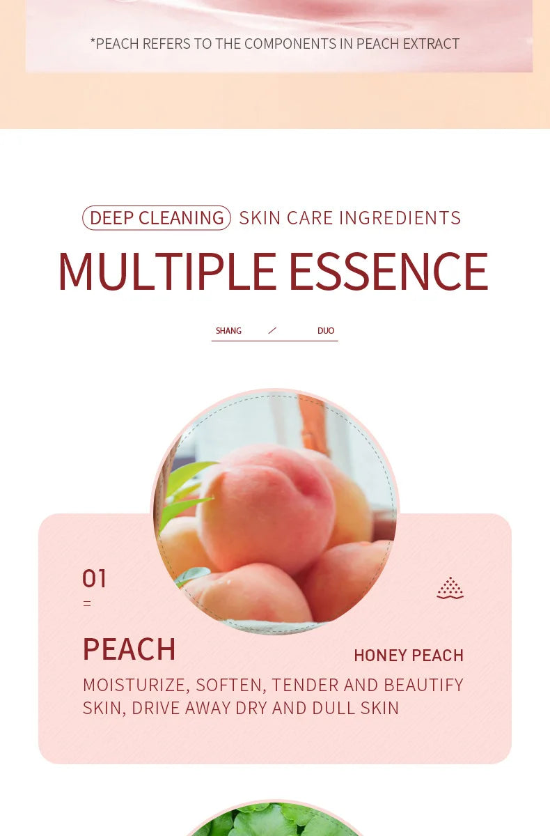 100g Peach Deep Cleansing Bubble Clay Facial Mask Remove Blackheads Oil Control Moisturizing Face Smooth Korean Skin Mud Masks