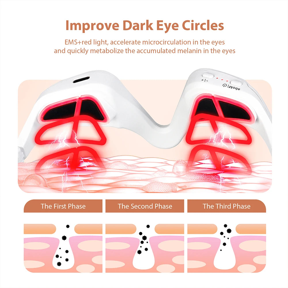 Foreverlily Eye Massager Relieves Eye Fatigue Eyes Massage Glasses Eye Fatigue Relief Massager Under-Eye Glasses Massager
