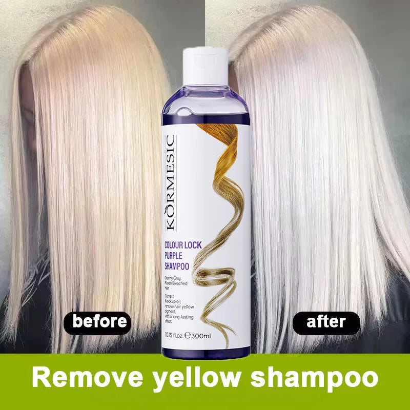 300Ml Color Fixing Purple Shampoo Lock Color Cover Gray Hair Fade Yellow After Bleach Hair Dye Long Lasting Non-irritating Care