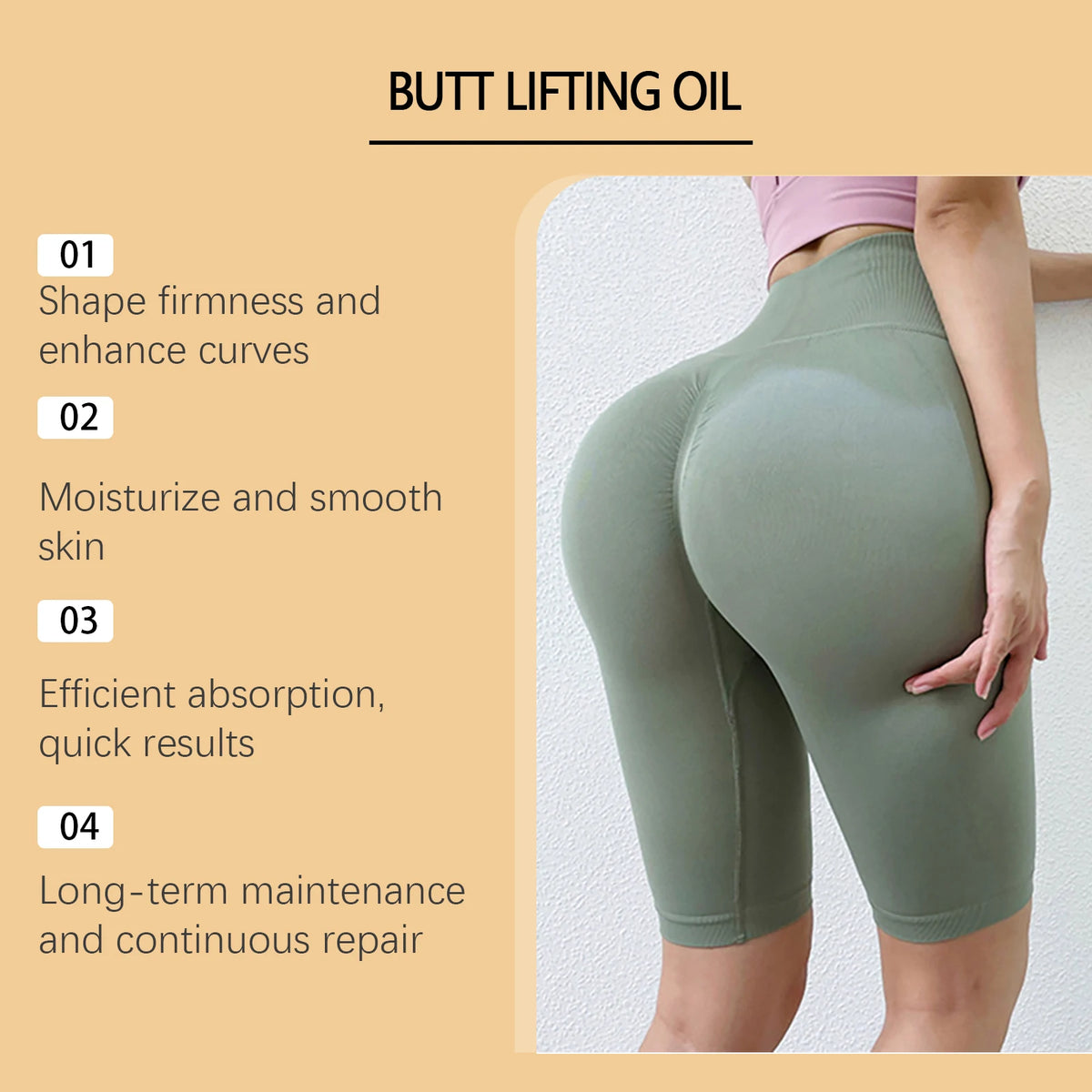 Vitamin E Butt Lifting Oil Hip Enhancement Firming Body Oil Moisturizing Essence Natural Skin Care Body Massage Oil Body Lotion