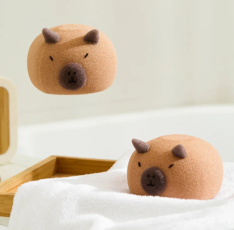 Cute Bath Ball Sponge Cleaning Brushes Cartoon Animal Bubble Sponges Ball Easy Foaming Massage Ball Scrubber For Kids Shower