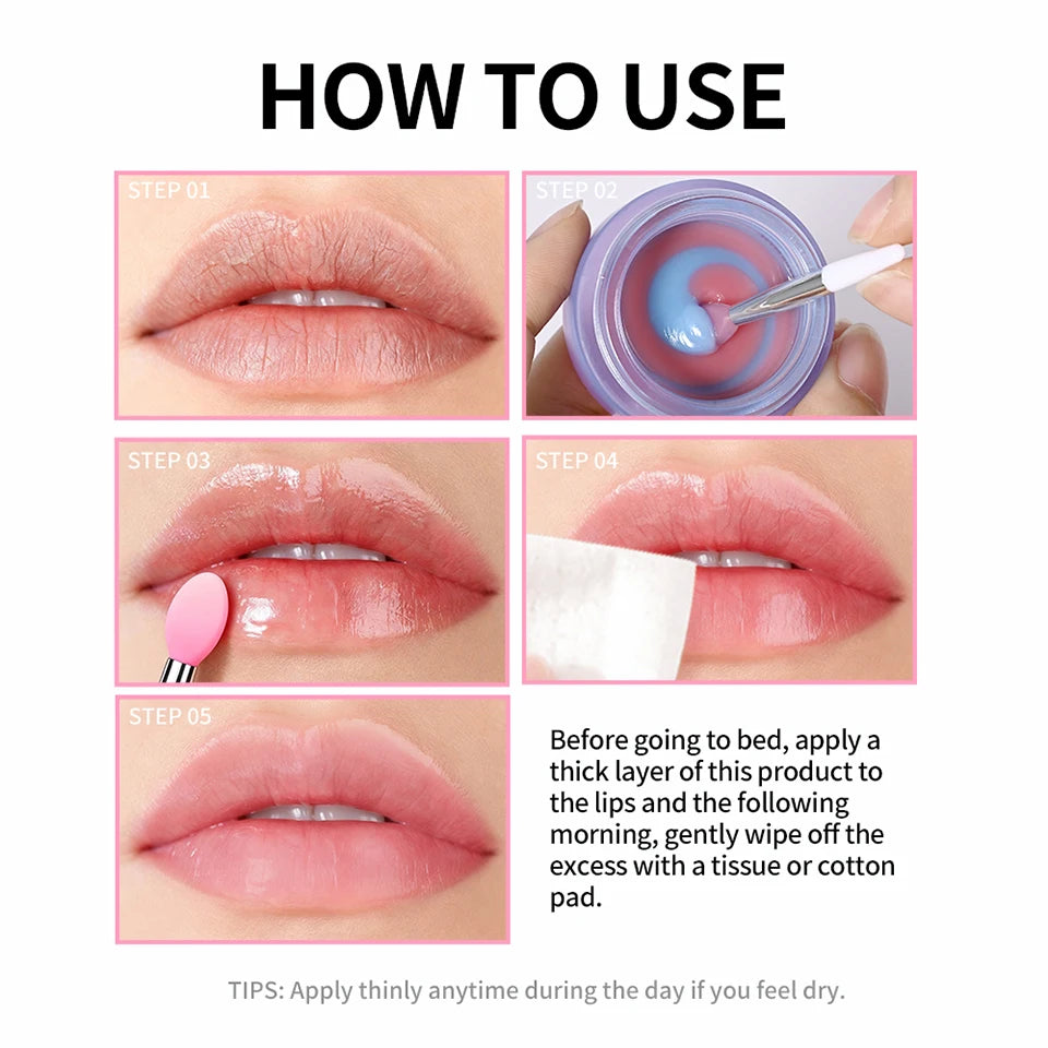 Lakerain Lip Sleeping Mask Smooth Creamy Texture Dual-Color Formula Overnight Hydration Non-Sticky Natural Protection Lip Mask