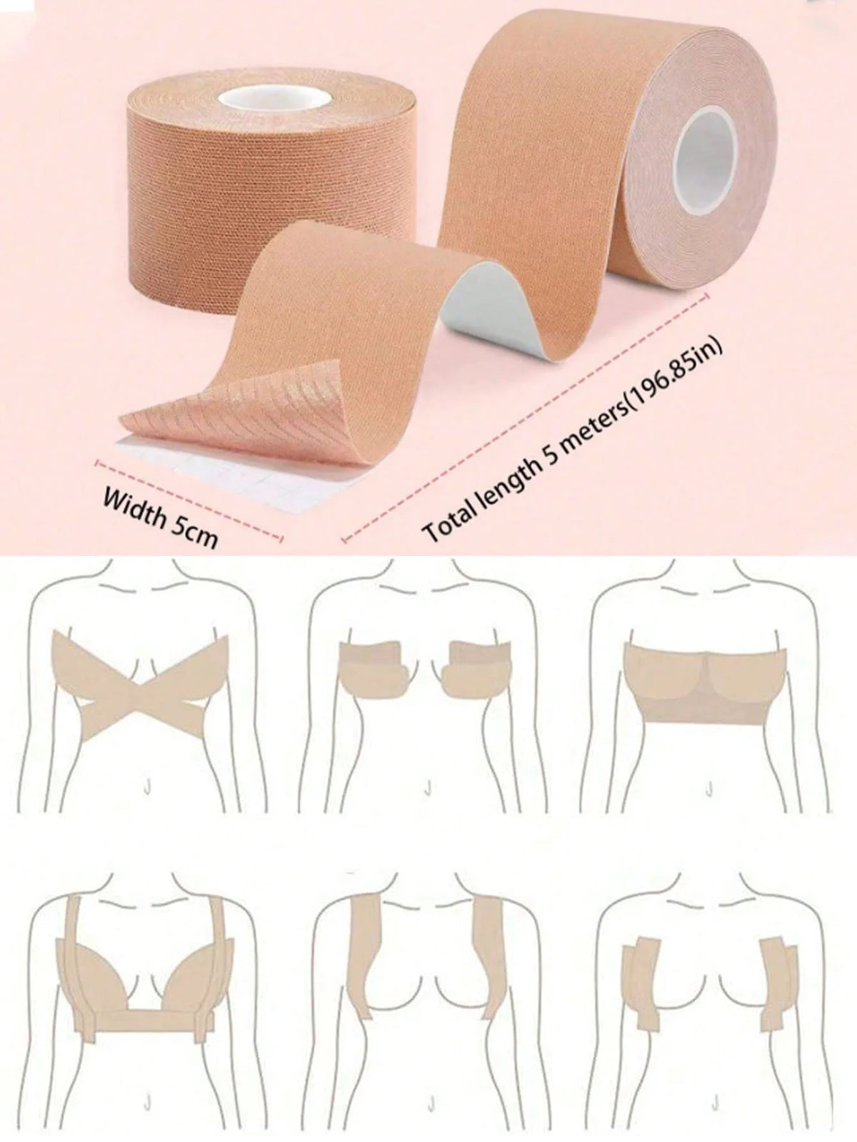 -Bandage,Elastic Fabric, Drooping Suspender, Lifting Chest Patch, Gathering Tape, Self-Adhesive Sports Thin Large Chest Nipple P