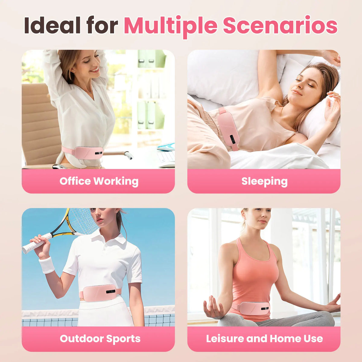 Heating Pad for Menstrual Cramps Vibration Electric Massager Abdominal Period Warm Palace Belt Uterine Warming for Women
