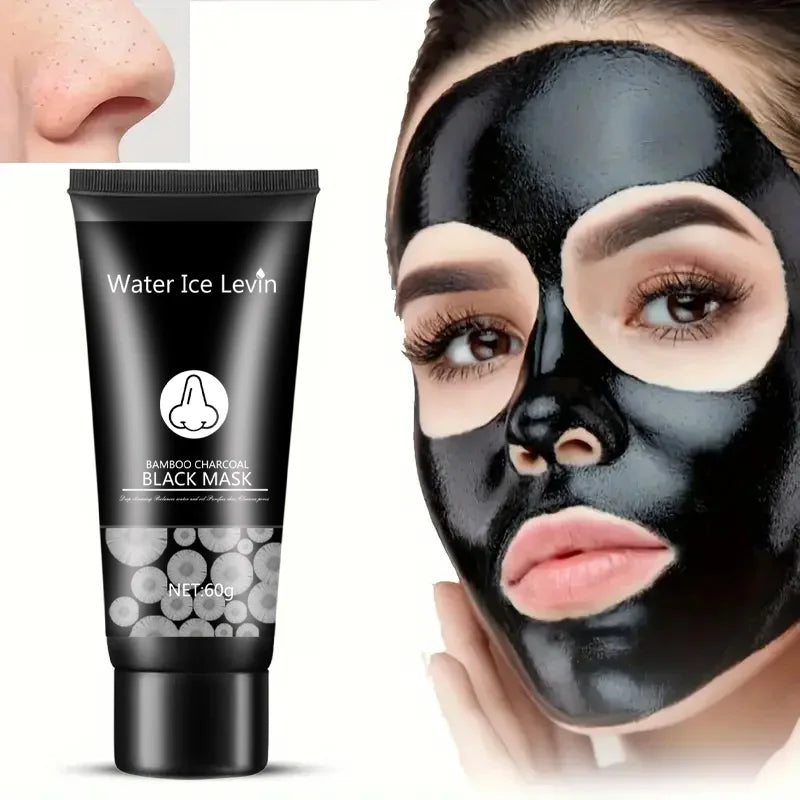 Bamboo Charcoal Black Cleansing Mud Mask Cleans Pores, Peel-Off Mask, Moisturizes the Face, Deeply Cleanses the Face, and Refines Pores. Very Suitable for Oily Skin