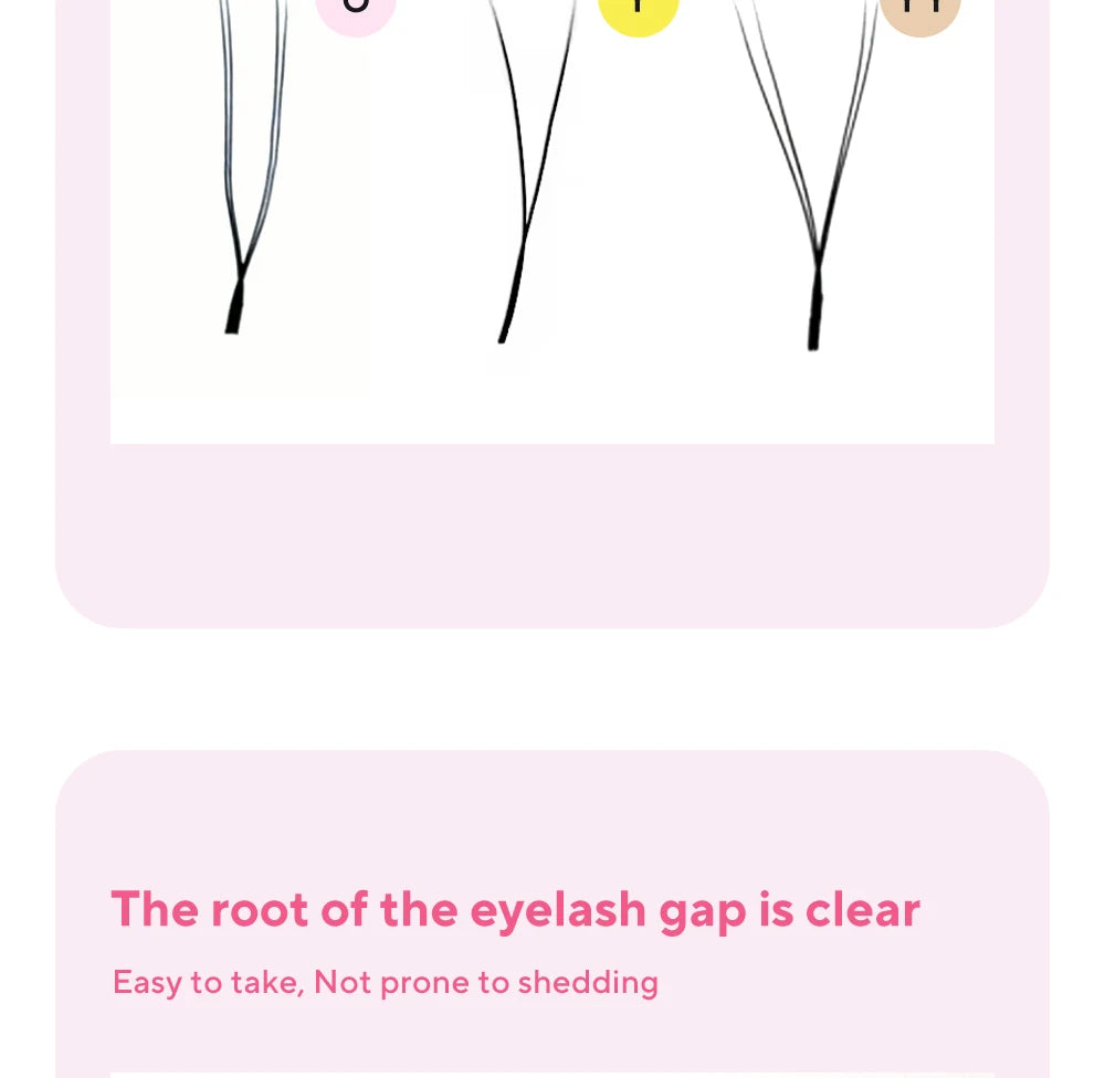 DIYDAY U-shaped YY Eyelash Extension Premium PBT Double Layer U Sahpe YY Lashes Ultra Soft Featherlight False Mink Eyelashes
