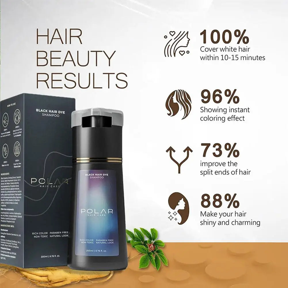 200ml Hair Dye Shampoo For Gray Hair Natural Hair Dye Kit Semi Permanent Hair Dye Shampoo For Women Men Black Brown Purple