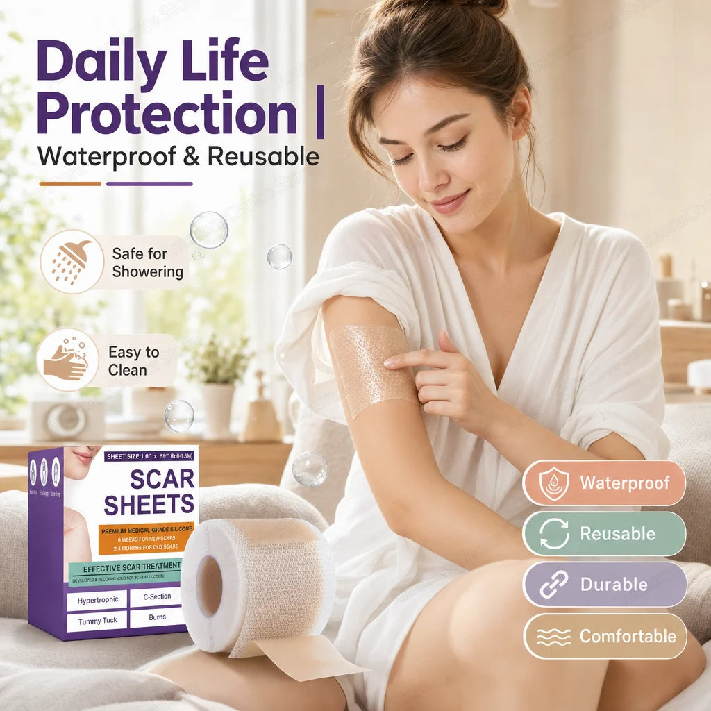 0.5M/1.5M/3M*4cm Silicone Scar Sheets Removal Strips Silicone Gel Scar Strip For Acne Keloid Surgery Burn Treatment Scar Patch