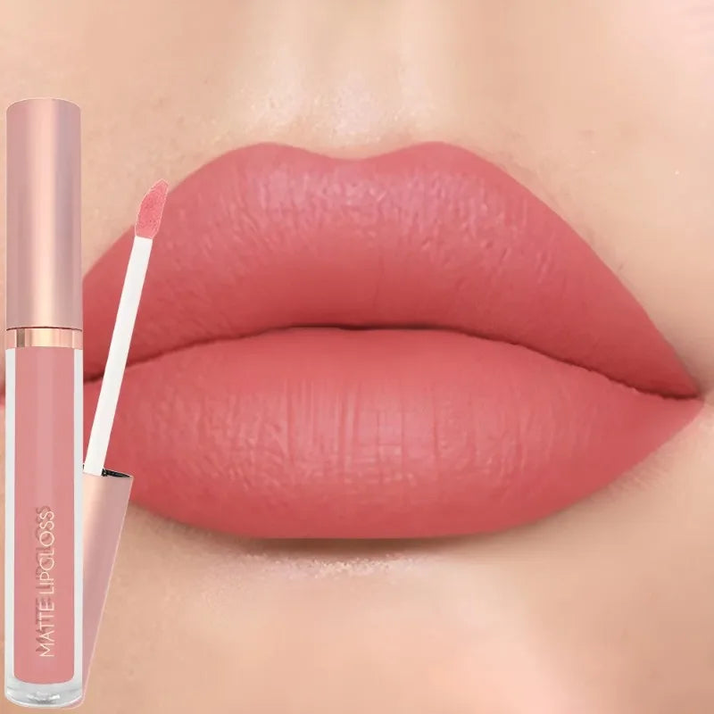 12 Colors Matte Velvet Sexy Lip Gloss Waterproof Long-Lasting Non-stick Cup Lip Glaze Nude Liquid Lipstick Lips Makeup Cosmetics