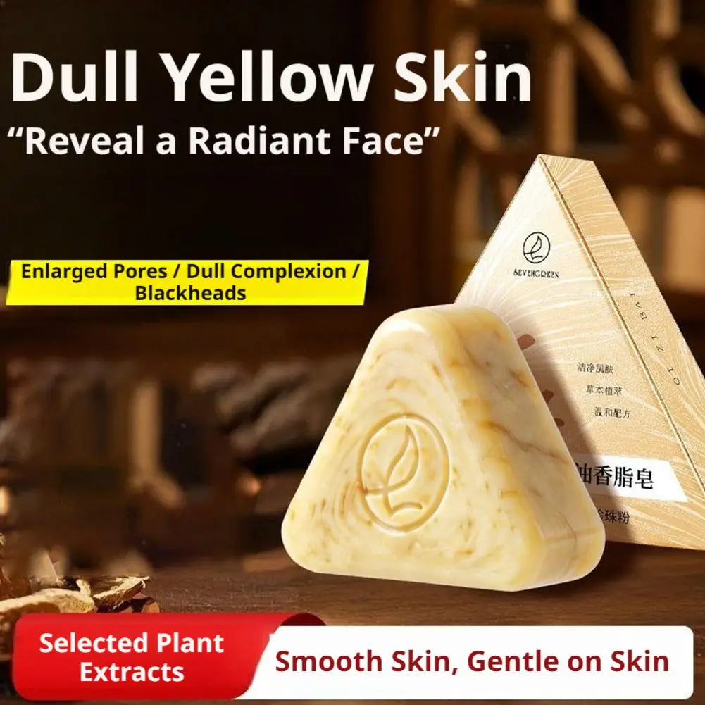 120g Face Soap with Foaming Net Seven Seed White Ancient Method for Oil Control Gentle Herbal Cleansing Skin