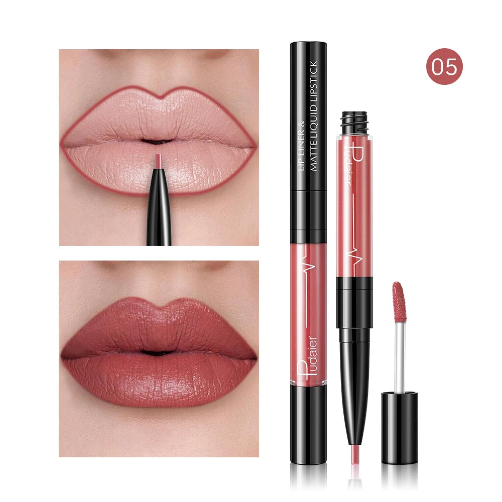 Waterproof Long Lasting Lip Liner Pencil, High Pigment Smooth Matte Lip Liner, Sweatproof Non-Fading Lip Contour Makeup