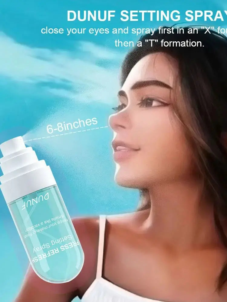 DUNUF 1 Pcs Moisturizing Makeup Setting Spray - Prevents Melting Fading No Oil Long-lasting Freshness for Facial Makeup