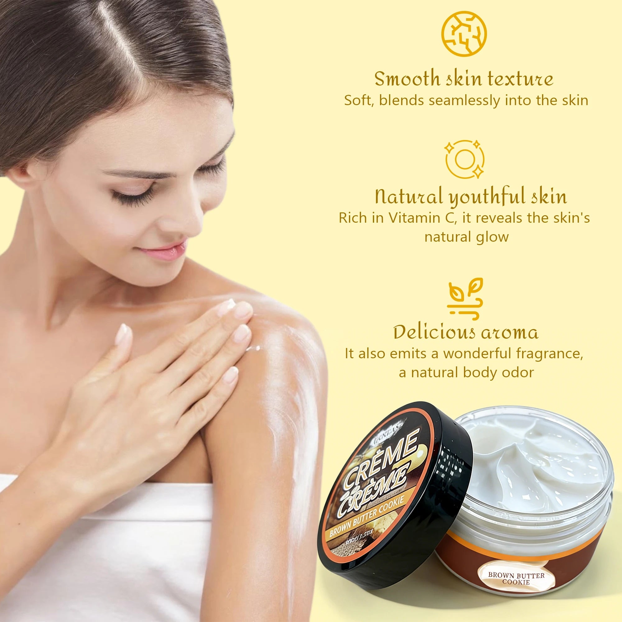 body butter, Firming/moisturizing/brightening/whitening/antioxidant ingredients, Use on the whole body,CREME de la CREAM
