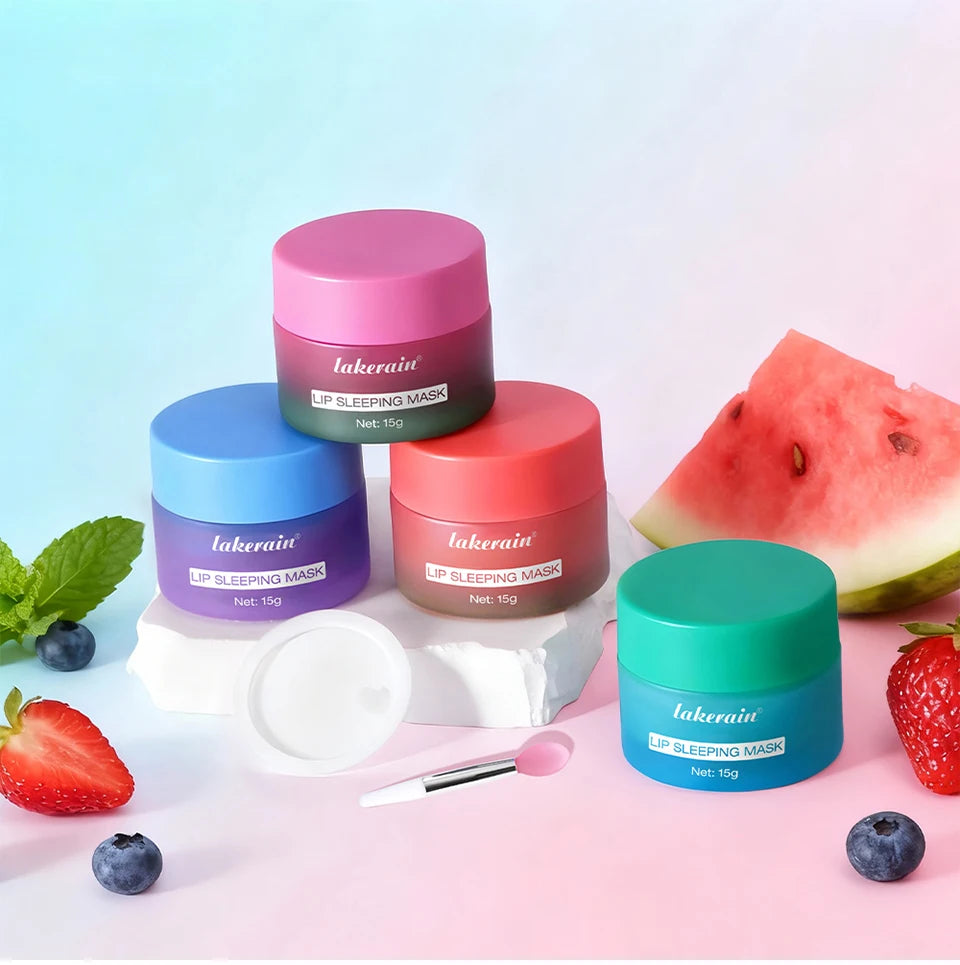 Lakerain Lip Sleeping Mask Smooth Creamy Texture Dual-Color Formula Overnight Hydration Non-Sticky Natural Protection Lip Mask