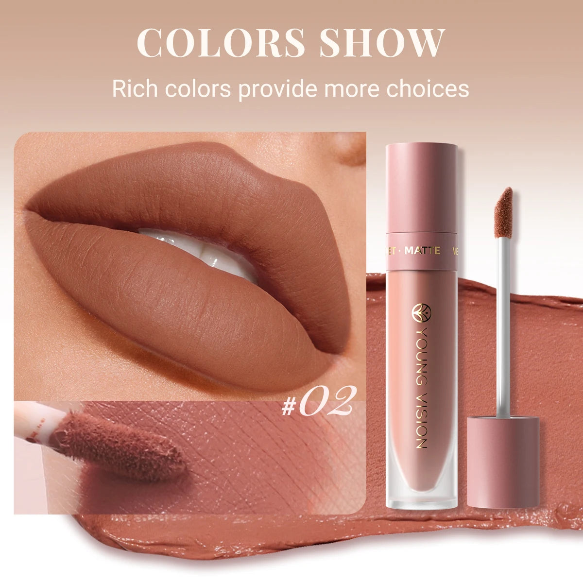 DUNUF Matte Velvet Lip Gloss, 3D Plumping & Waterproof, Square Tube Lipstick, Easy Application, 8 Shades (All-in-One)