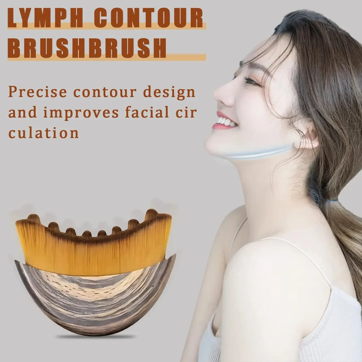Portable Face Neck Massage Brush Facial Contour Sculpting Tool Skin Relax Massage Accessory For Daily Facial Care