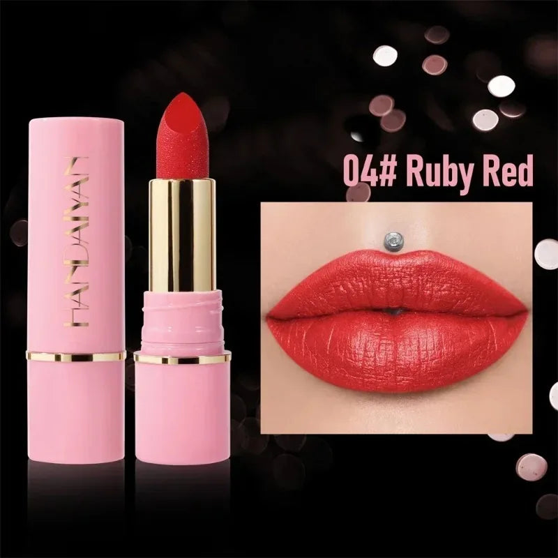 8 Colors Diamond Shimmer Lipstick Purple Metallic Glitter Pearlescent Lip Tint Long Lasting Waterproof Lipstick Makeup Cosmetics
