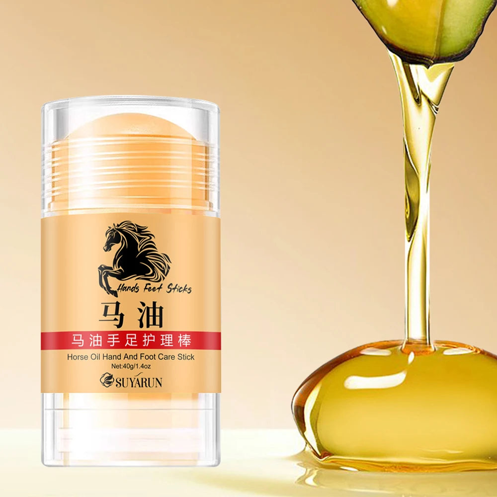 SUYARUN Premium Horse Oil Hand Foot Care Stick-Intense Moisturizing&Repairing Balm for Dry Cracked Skin, Cream for Hands, Feet.