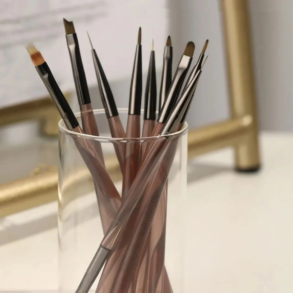 9PCS UV Gel Nail Brush Liner DIY Painting Pen Manicure Acrylic Drawing Brush for Nail Art Design Nails Tip Display Painting Tool