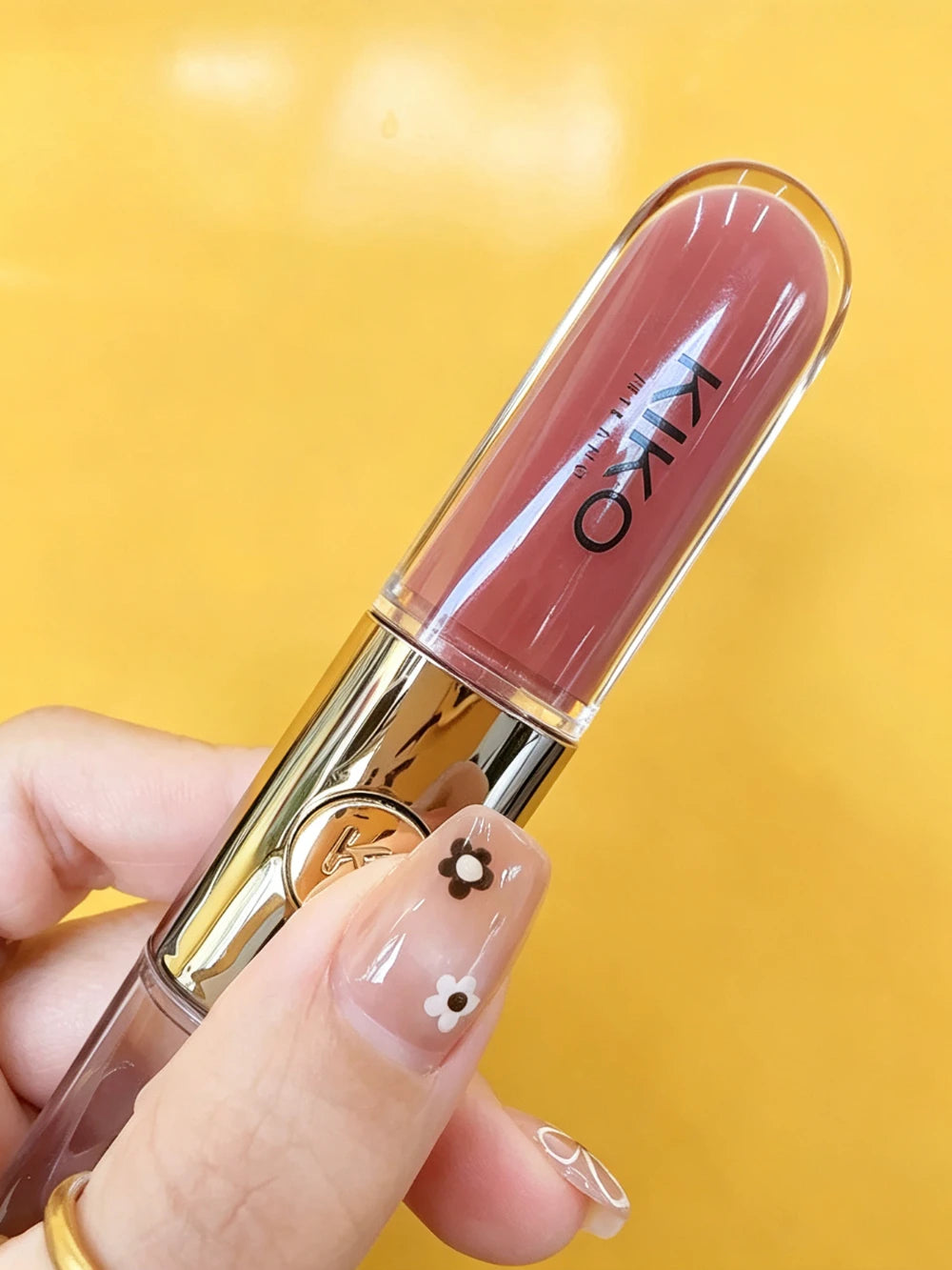 Luxury KIKO Milano Unlimited Double Touch 103 Milk Tea Double Headed Lipstick Mirror Non-Stick Long-Lasting Moisturizing Daily