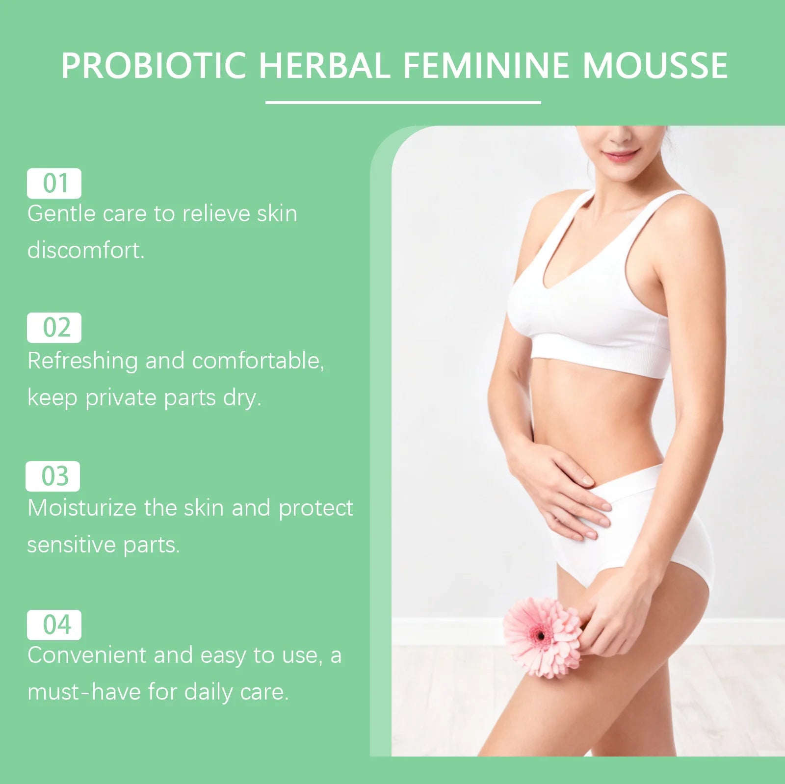 Herbal Women's Private Part Care Mousse Gentle Cleaning Remove Odor Relieve Local Discomfort Deep Protect Sensitive Areas Gel