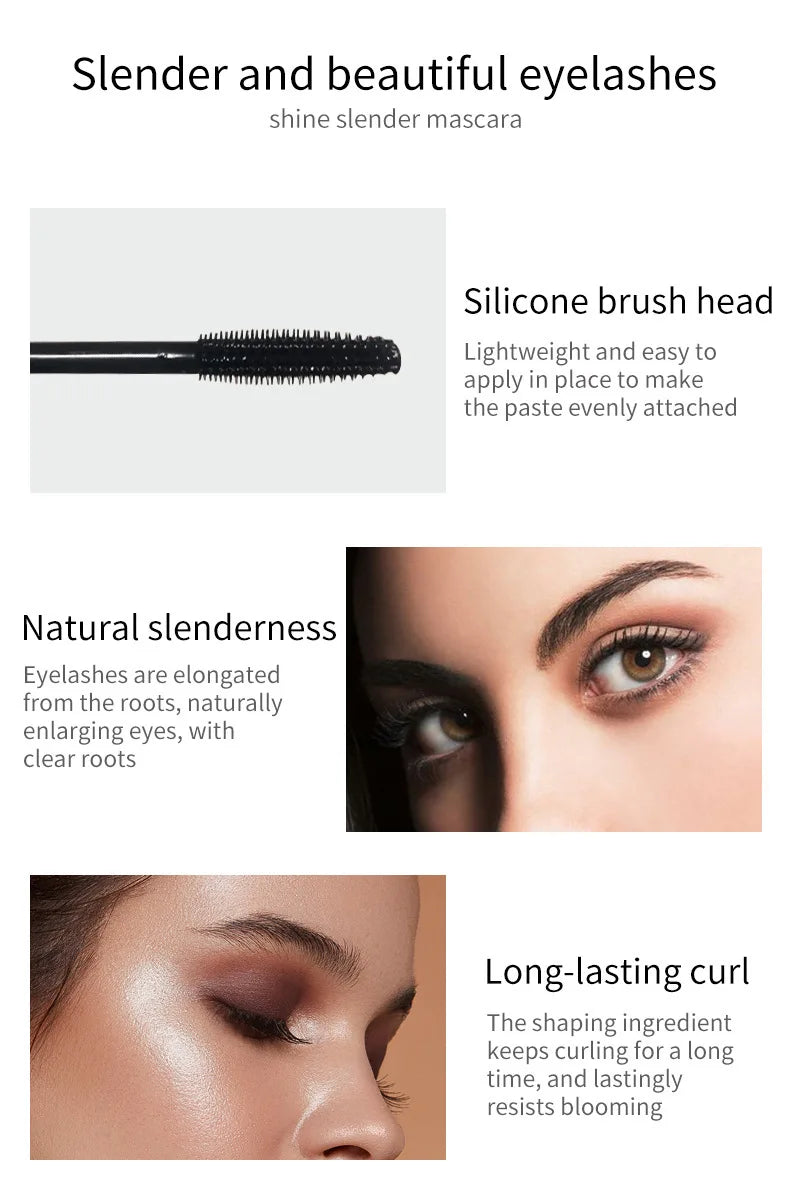 4D Brilliant Starry Sky Black Mascara Slim, Thick, Curled, Waterproof, Long Lasting, Non Staying Mascara