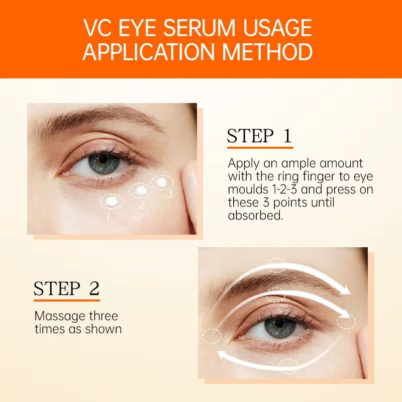 JoyPretty Anti Dark Circle Eye Cream Eye Bags Removal Vitamin C Whitening Cream Wrinkle Removal Serum Eyes Firming Skin Care