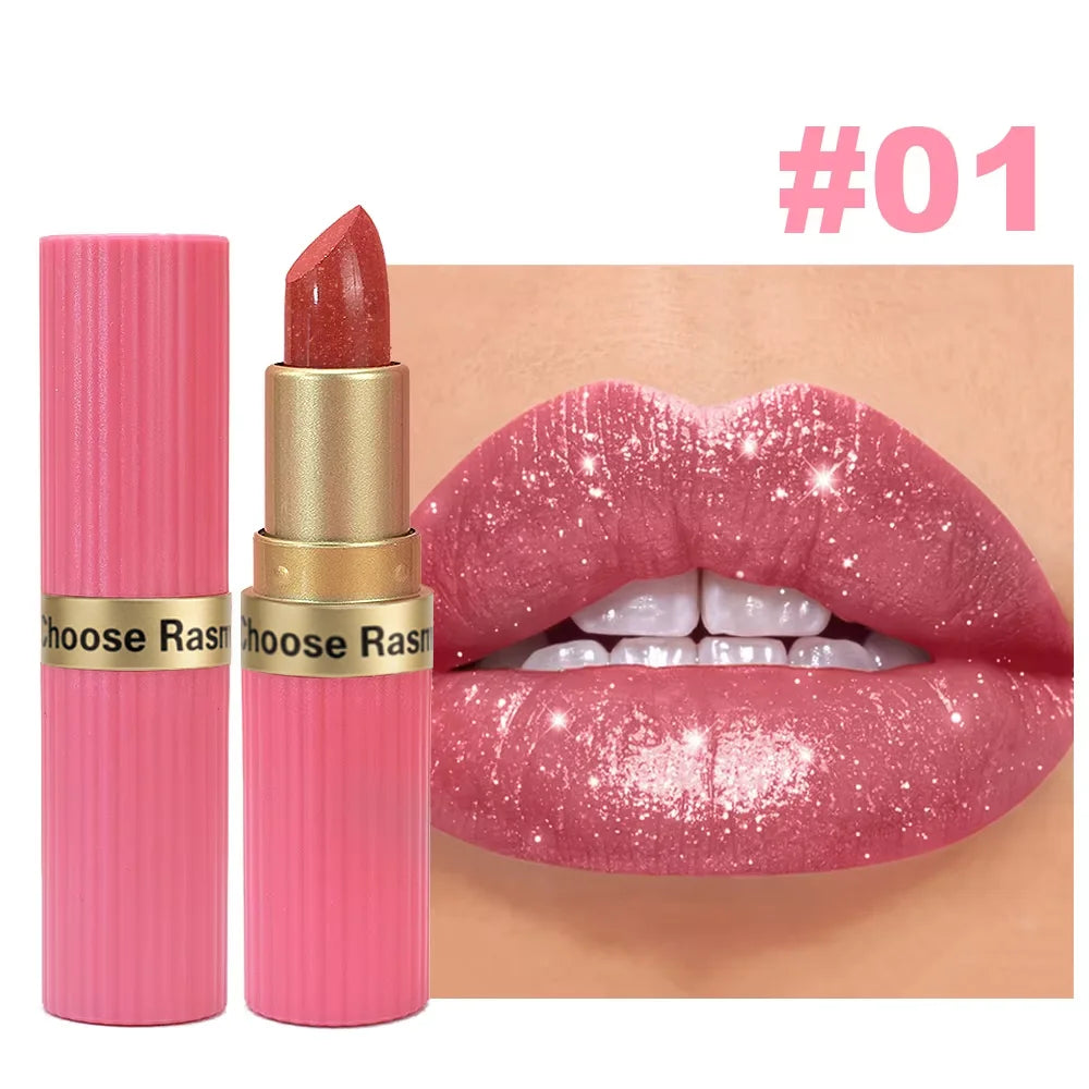 CHOOSE RASME 6 Colors Chocolate Bar Lipstick Makeup Pearl Matte Matte Not Easy to Fall out Matte Waterproof Lipstick