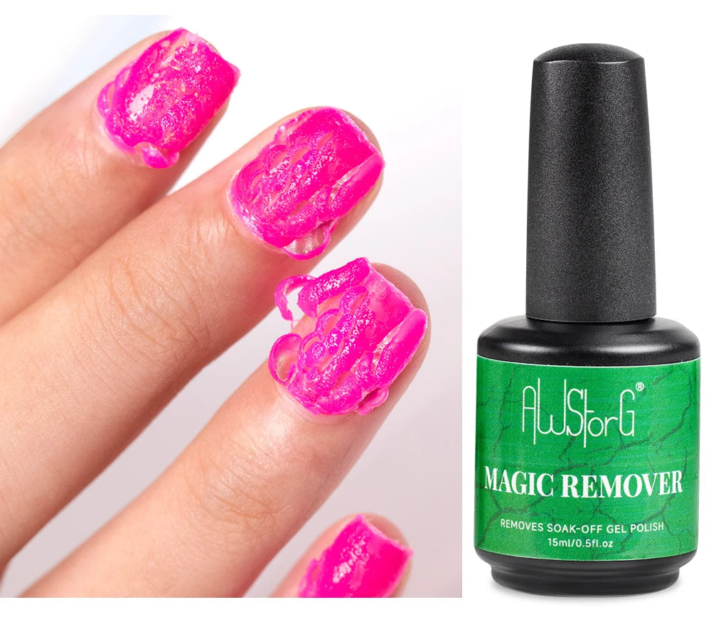 AWStorG 15ml Magic Remover Nail Gel Polish Remover UV Gel Polish Fast Remove Semi Permanent Varnish Polish Cancel Glue