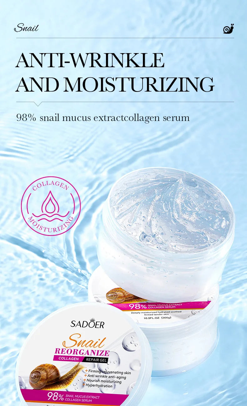SADOER Snail Collagen Face Cream Gel Firming Repair Whitenting Moisturizing Facial Creams Beauty Face Skin Care
