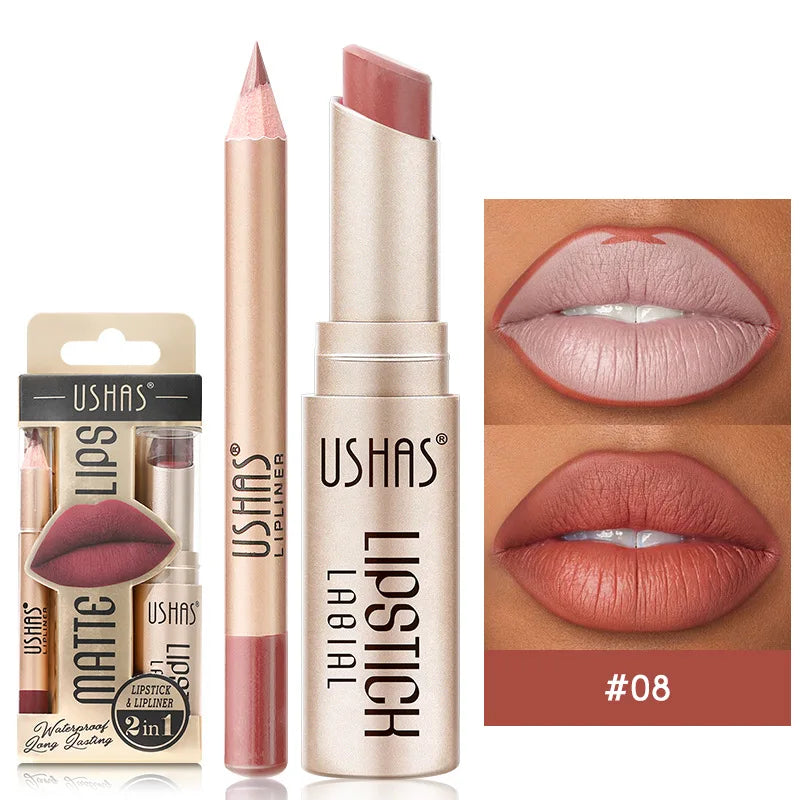 12 Color Matte Lipstick Set Long Lasting Nude Red Lipstick With Lipliner Not Dry Easy Coloring Lip Makeup Kit