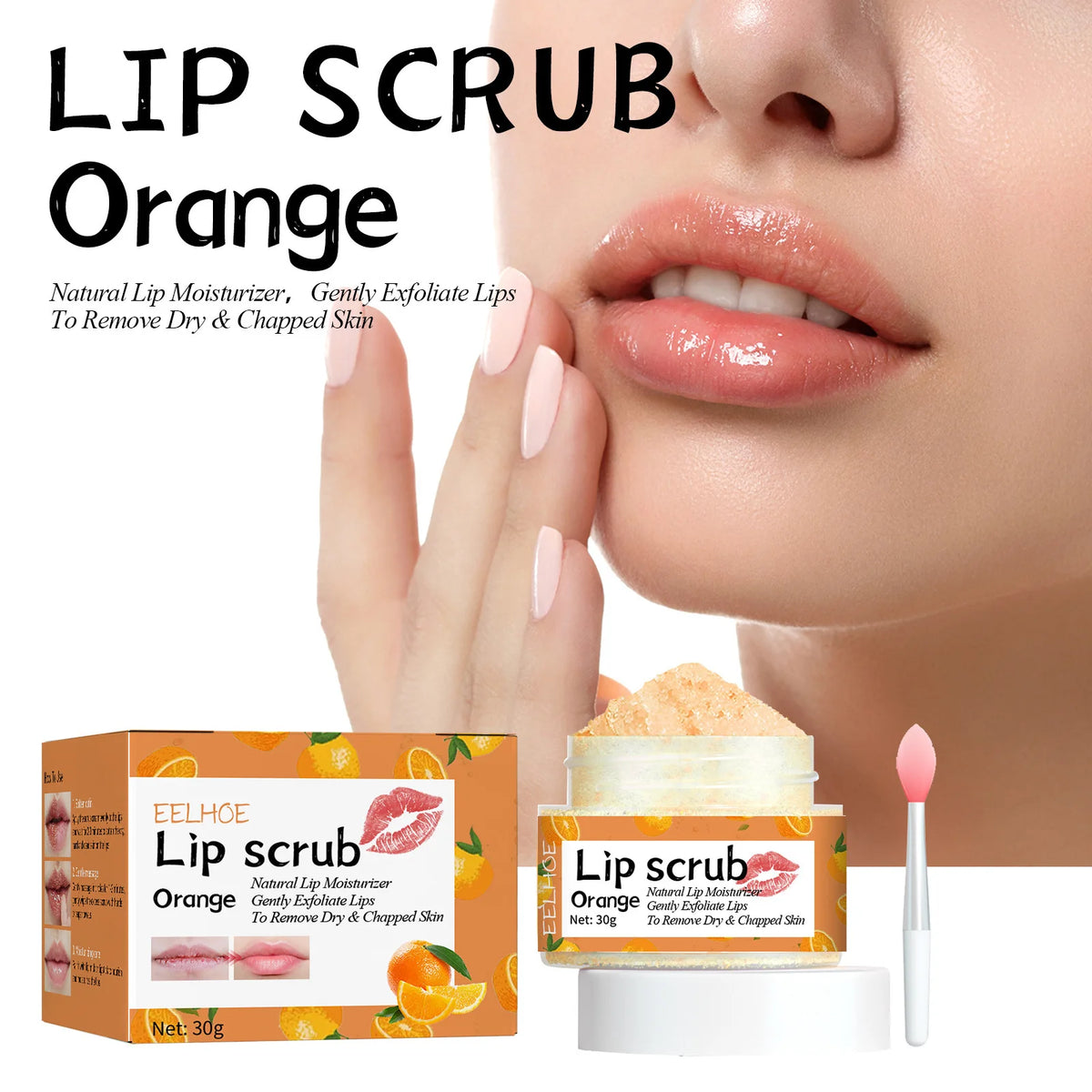 EELHOE Pink Lips Scrub Exfoliator Dead Skin Removal Lightening Fade Lip Lines Anti Dryness Moisturizing Makeup Lip Care Products