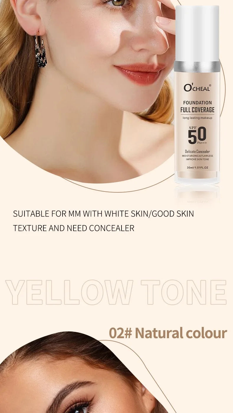 Color Changing Foundation Makeup Concealer Long Lasting Moisturizing Nourishing Oil-Control Skin Face Base Cosmetics