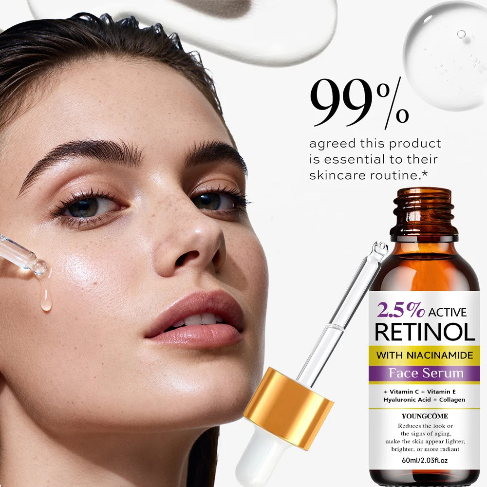 Retinal Face Serum With Niacinamide Vitamin C/E, Hyaluronic Acid & Collagen Softens Skin, Brightening & Radiance Boost