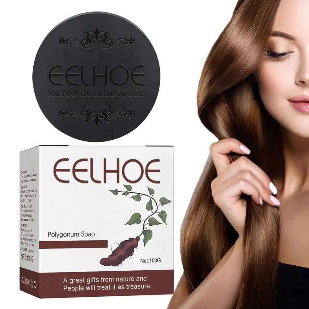 100g Herbal Hair Growth Anti Hair Loss Moisturizing Volumizing Shampoo Soap Organic Polygonum Hair Darkening Soap Bar
