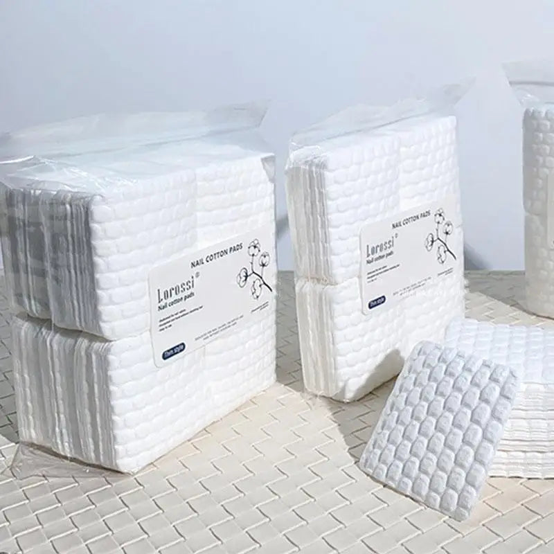 ●200/500Pcs White Nail Cotton Pad  For Nail Wipe Lint-Free Nail CottonGel Polish RemoverNail Art Cleaning Tool