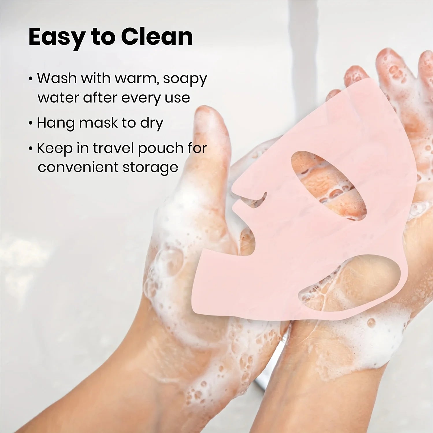 1PC 3D Silicone Facial Mask for Moisturizing-Reusable, Anti-Water Evaporation,Skin Care Tools for Women
