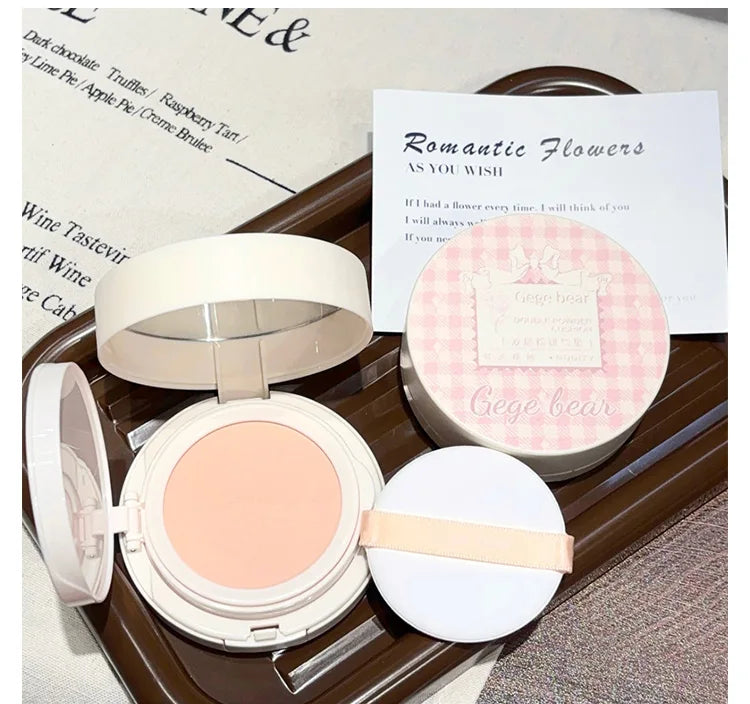 2 in 1 Double Layer Powder Cushion Clear Natural Lasting Brightening Gege Bear Makeup Concealer Loose Powder Cushion Cream