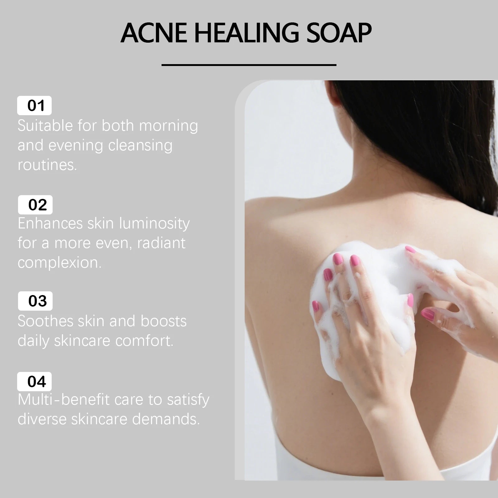 Body Cleansing Soap Gentle Anti Acne Exfoliating Facial & Body Cleanser Brightening Oil Control Soothing Skin Care Shower Soap