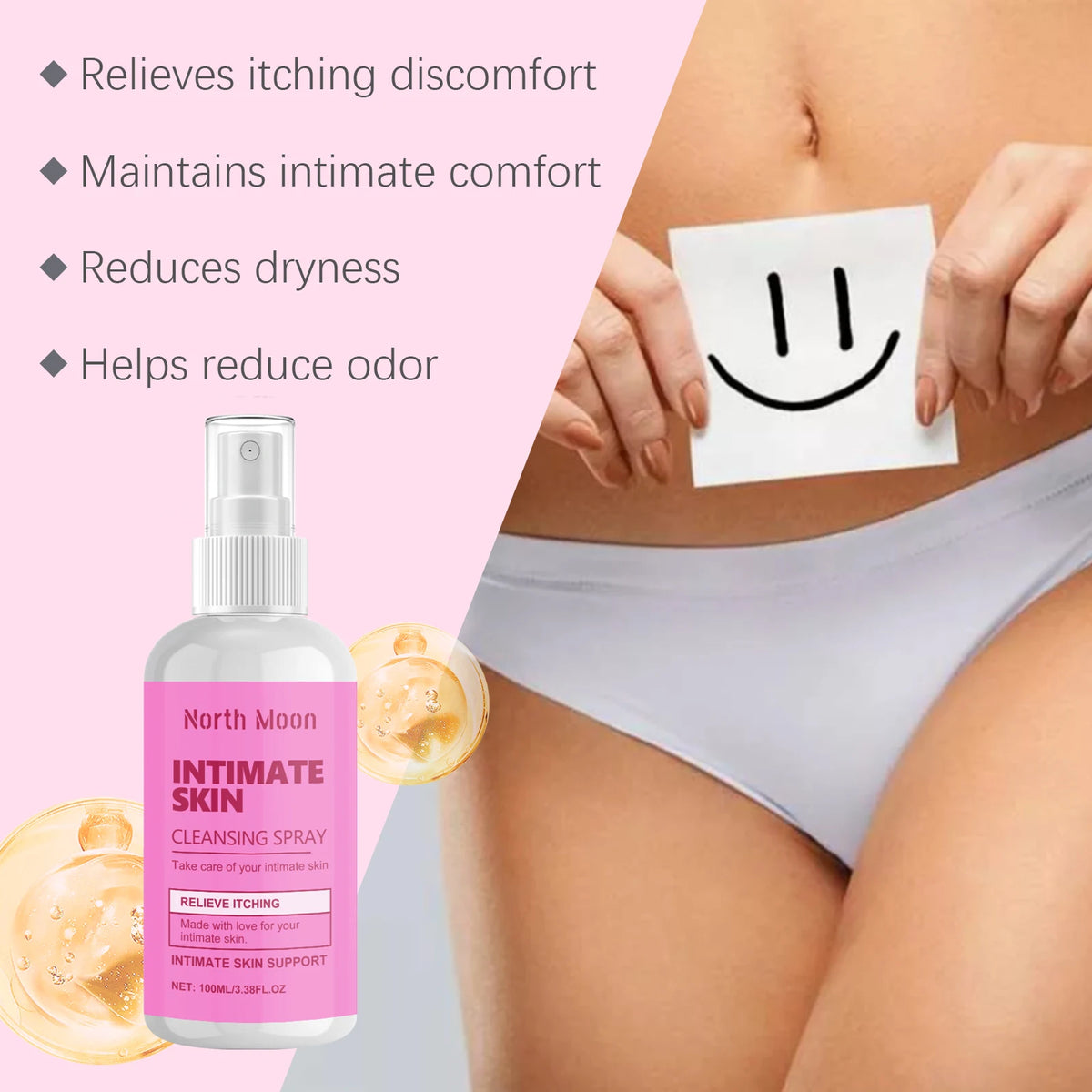 Women's Body Cleansing Spray, Gently Cleanses the Skin, Caring for Everyday Freshness and Comfort