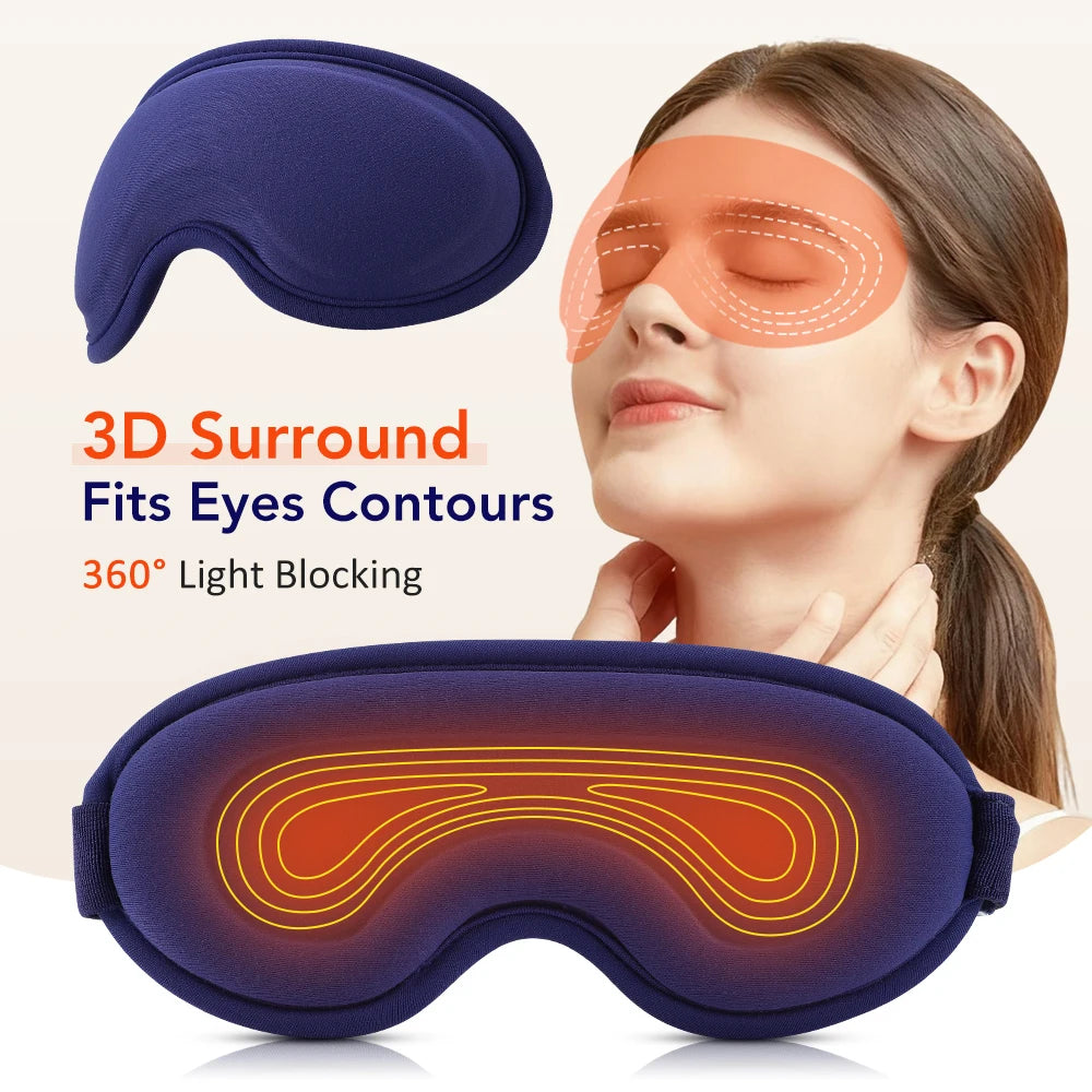 Electric Steam Eye Mask 3D Vibration Massage 5 Levels Hot Compress Smart Timing Sleep Shading Relieve Eye Fatigue Eye Care