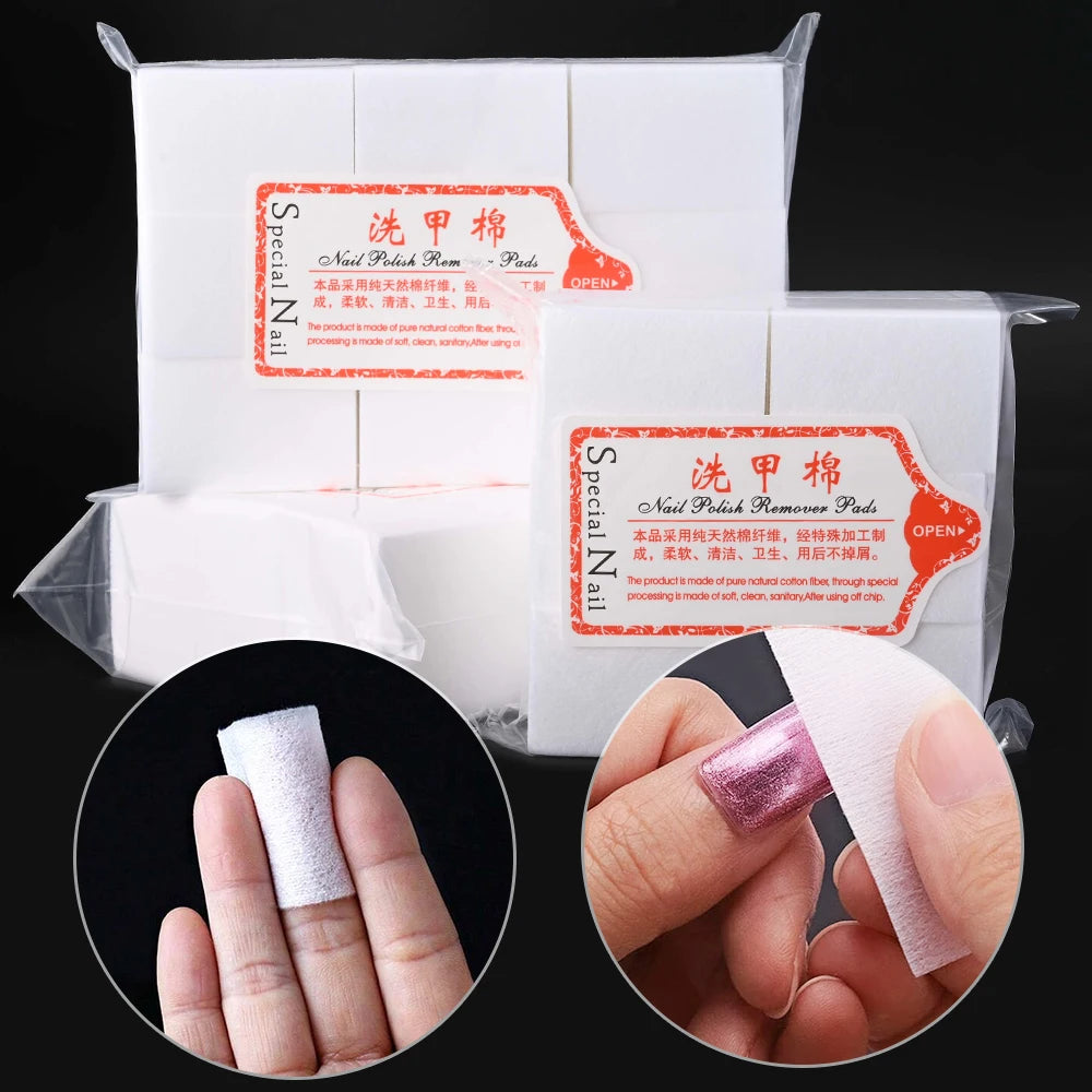 100/3000Pcs Professional Nail Wipe 100% Cotton Pads Lint-Free Nail Cotton Gel Polish Remover Nail Art Cleaning Tools