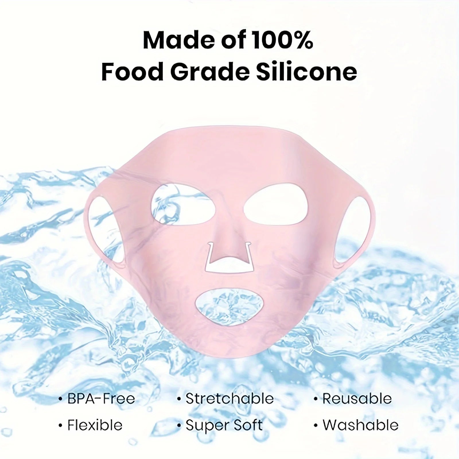1PC 3D Silicone Facial Mask for Moisturizing-Reusable, Anti-Water Evaporation,Skin Care Tools for Women